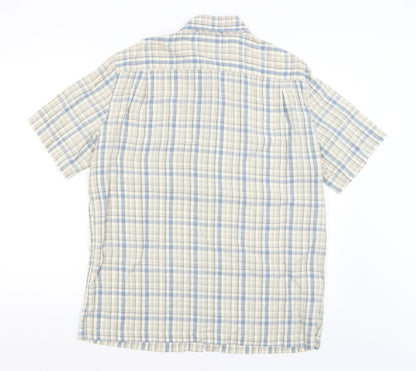 M&S Mens Grey Check   Button-Up Size M