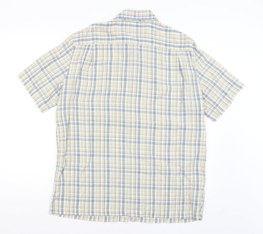 M&S Mens Grey Check   Button-Up Size M