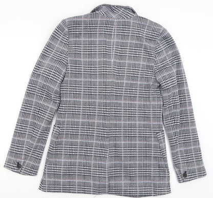 Gap Womens Blue Plaid  Jacket Blazer Size 6