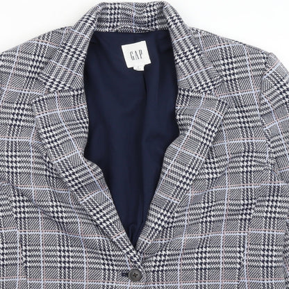 Gap Womens Blue Plaid  Jacket Blazer Size 6