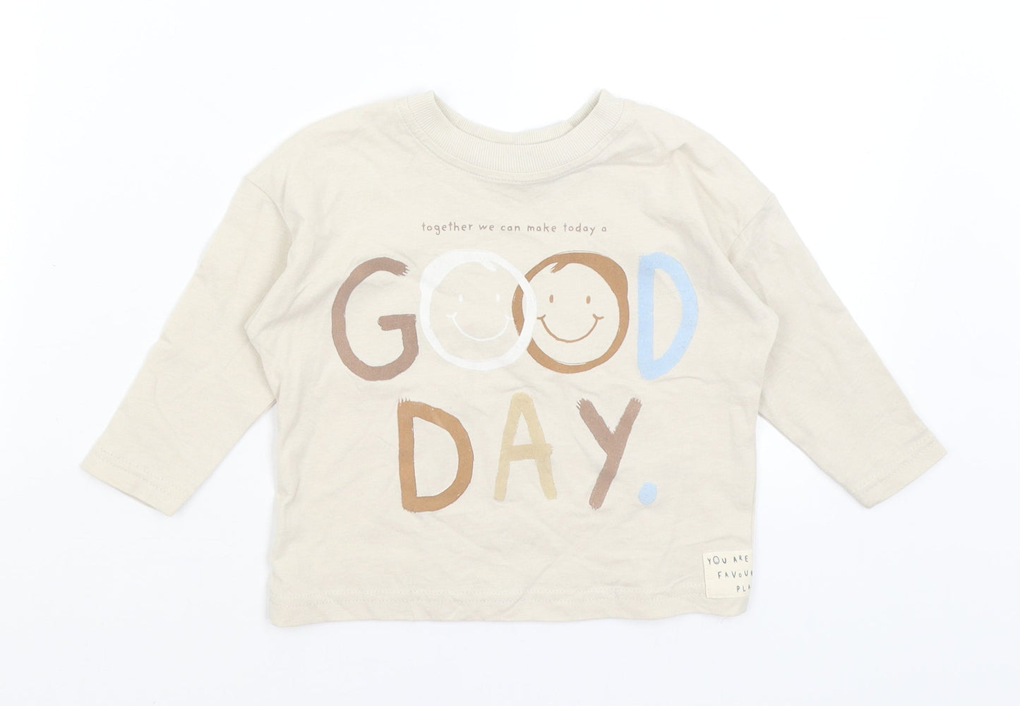 George Baby Brown   Basic T-Shirt Size 12-18 Months  - Good Day