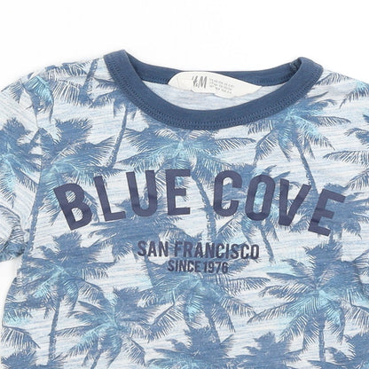 H&M Boys Blue   Basic T-Shirt Size 3-4 Years  - Blue Cove