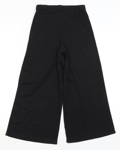 Womens UK Size 8 Boohoo Regular Fit Cropped Black Trousers