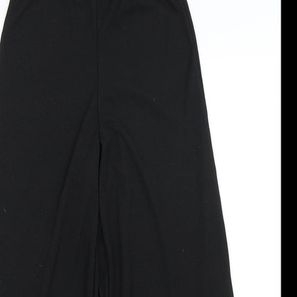 Womens UK Size 8 Boohoo Regular Fit Cropped Black Trousers