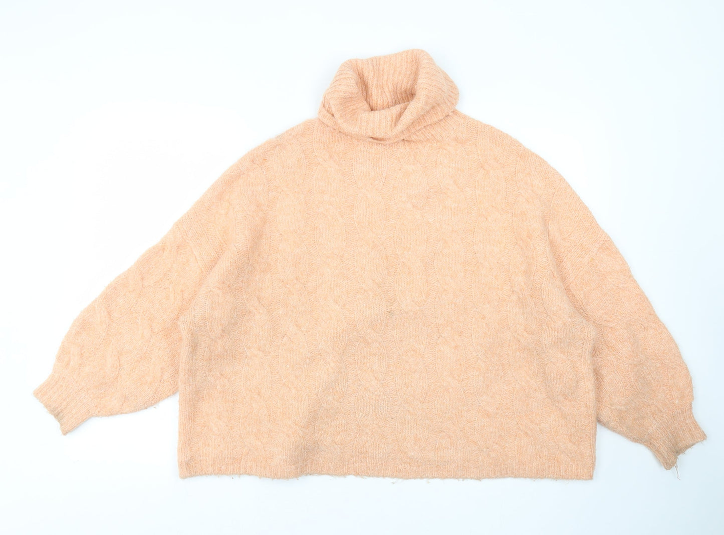 Womens UK Size M Stradivarius Orange Pullover Jumper