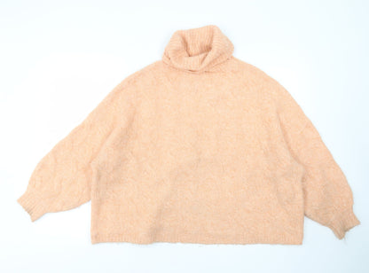 Womens UK Size M Stradivarius Orange Pullover Jumper