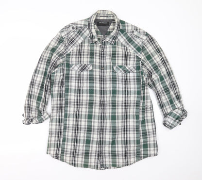 Mens UK Size L Burton Grey  Button-Up Long Sleeve Casual Shirt