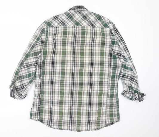 Mens UK Size L Burton Grey  Button-Up Long Sleeve Casual Shirt