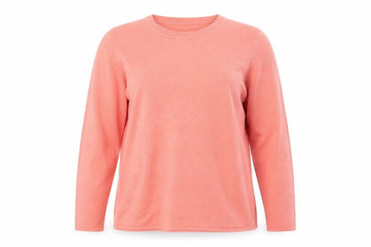 Front view of Love Knitwear women’s pink knit jumper, size UK 18
