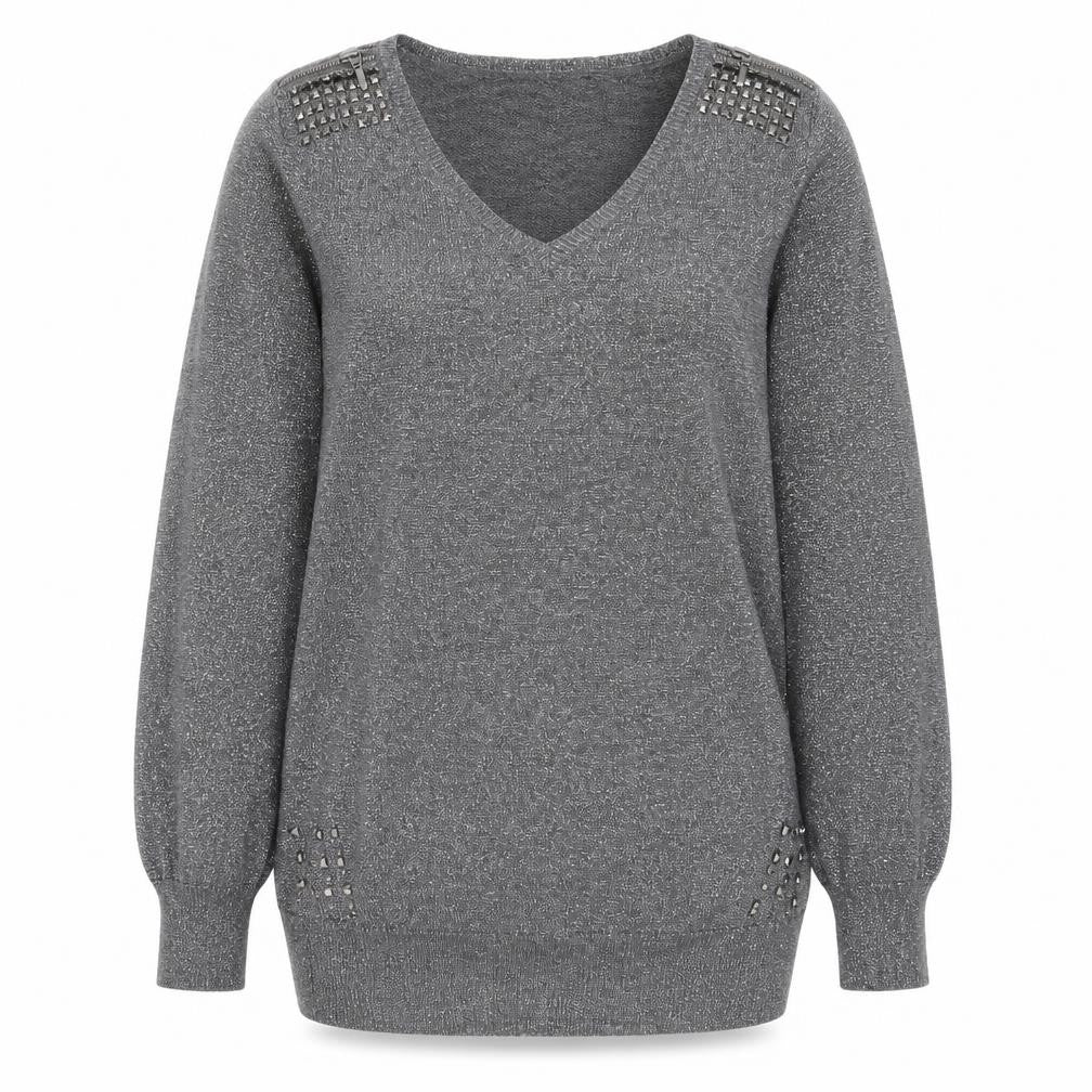 Womens UK Size S Wallis Silver Pullover Jumper