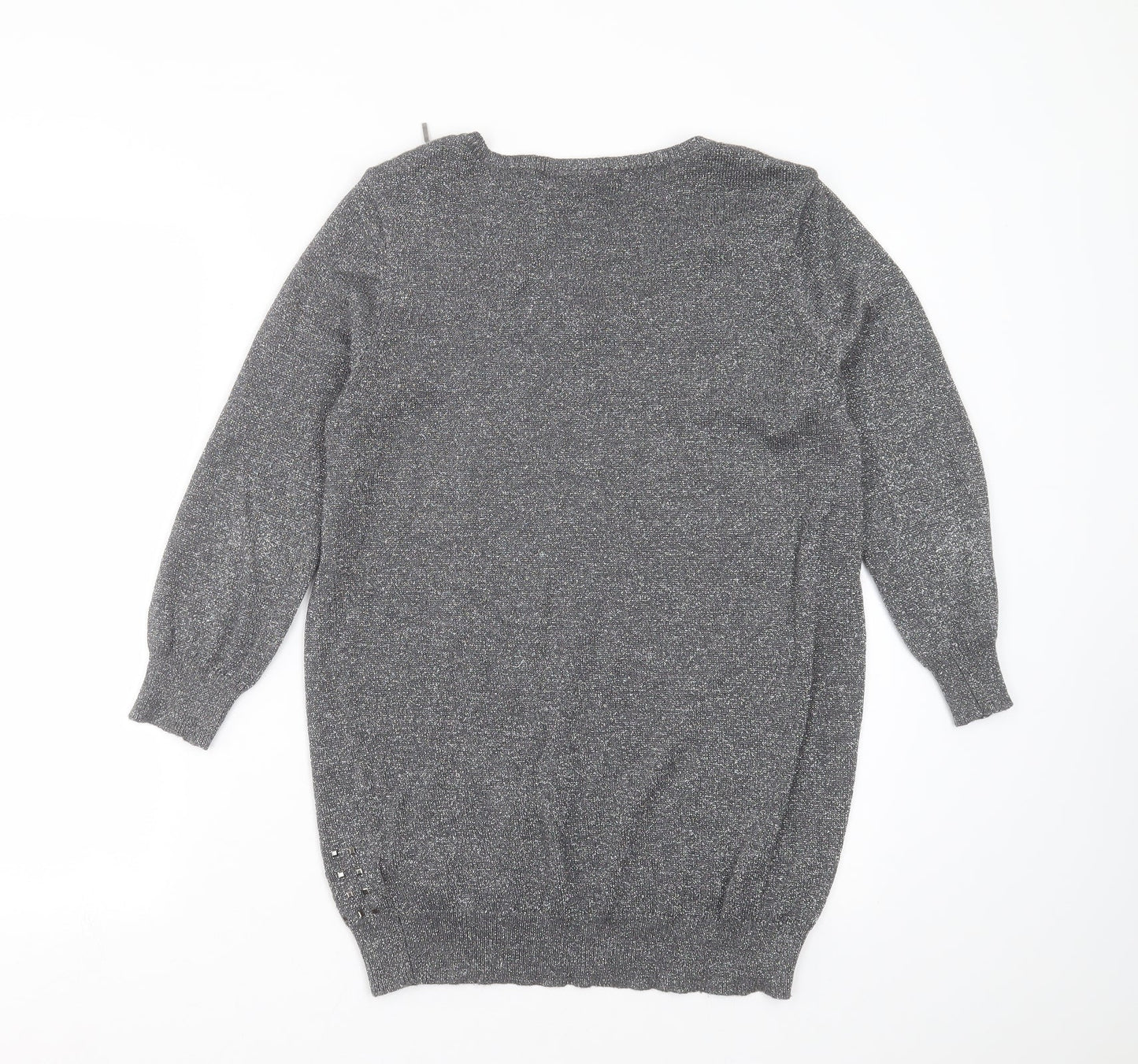 Womens UK Size S Wallis Silver Pullover Jumper