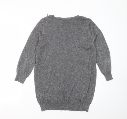 Womens UK Size S Wallis Silver Pullover Jumper