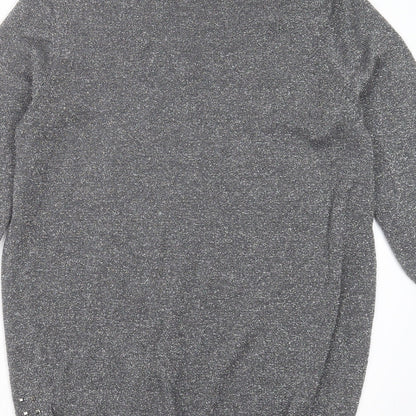 Womens UK Size S Wallis Silver Pullover Jumper