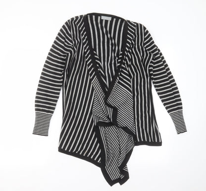 Marks and Spencer Womens Black Striped Knit Cardigan Jumper Size 10