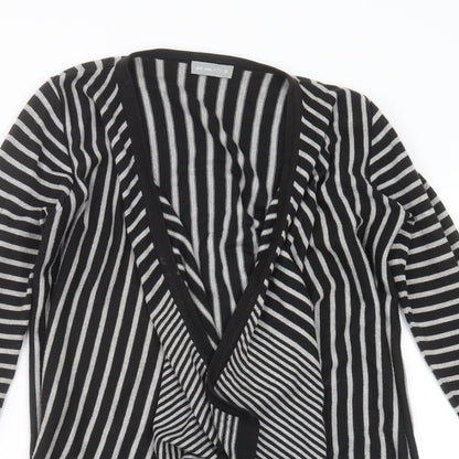Marks and Spencer Womens Black Striped Knit Cardigan Jumper Size 10