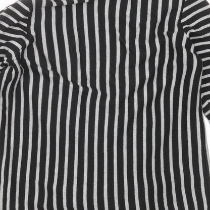 Marks and Spencer Womens Black Striped Knit Cardigan Jumper Size 10