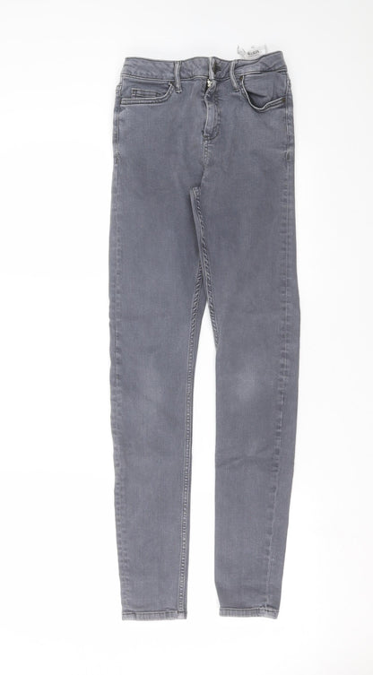 Topshop Womens Grey  Denim Skinny Jeans Size 26 in L29 in
