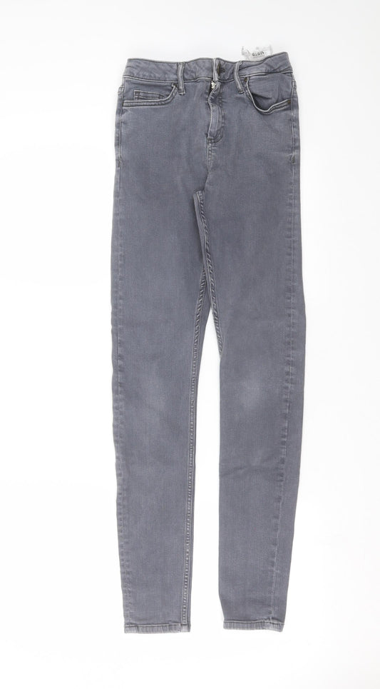 Topshop Womens Grey  Denim Skinny Jeans Size 26 in L29 in