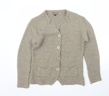 H Trend Womens Beige   Cardigan Jumper Size S