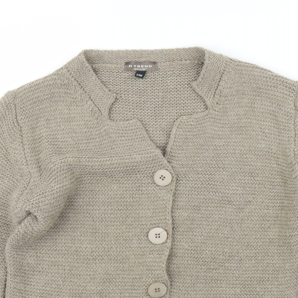 H Trend Womens Beige   Cardigan Jumper Size S