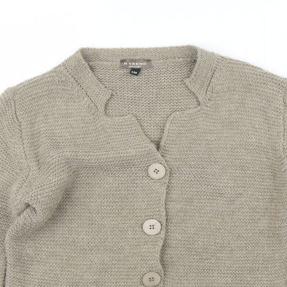 H Trend Womens Beige   Cardigan Jumper Size S