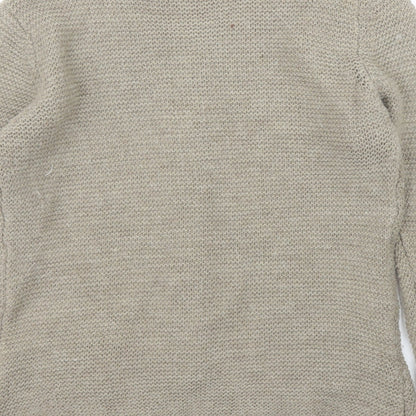 H Trend Womens Beige   Cardigan Jumper Size S