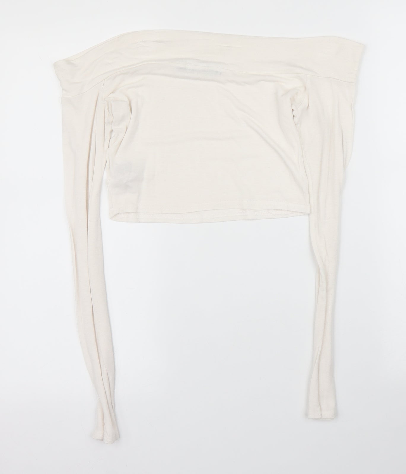 Boohoo Womens White   Cropped Blouse Size 8