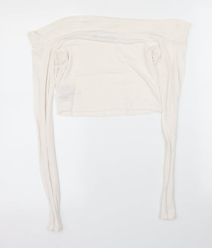 Boohoo Womens White   Cropped Blouse Size 8