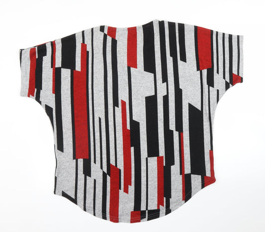 Autonomy Womens Grey Striped  Basic Blouse Size 12