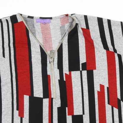 Autonomy Womens Grey Striped  Basic Blouse Size 12