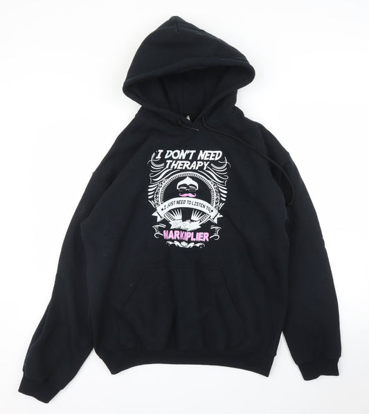Mens UK Size M Gildan Black Pullover Hoodie