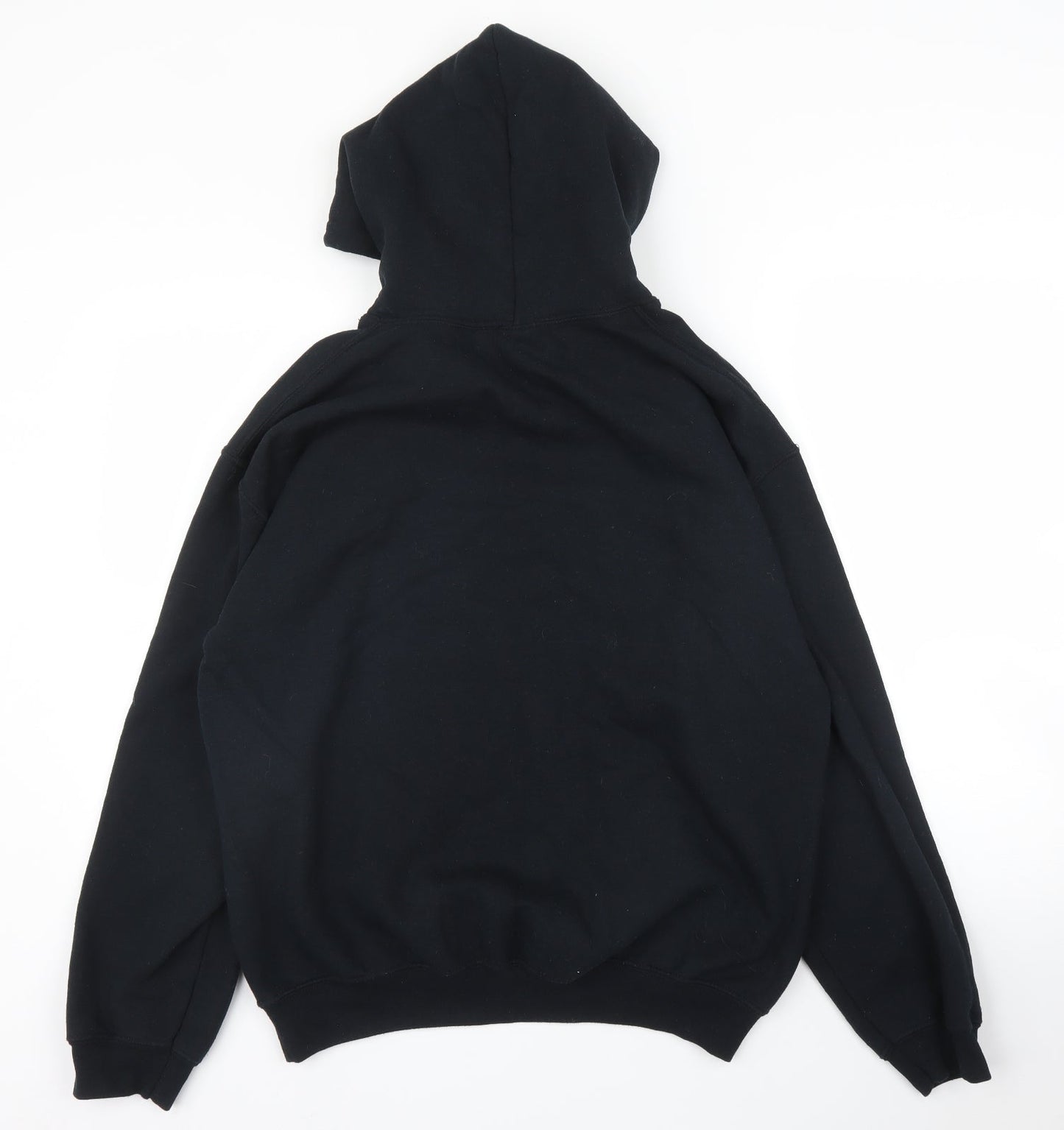 Mens UK Size M Gildan Black Pullover Hoodie