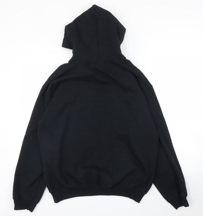 Mens UK Size M Gildan Black Pullover Hoodie