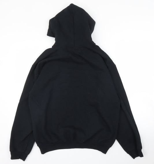Mens UK Size M Gildan Black Pullover Hoodie