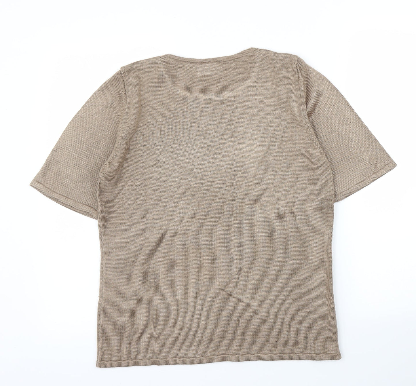 Womens UK Size 12 BHS Brown Basic T-Shirt
