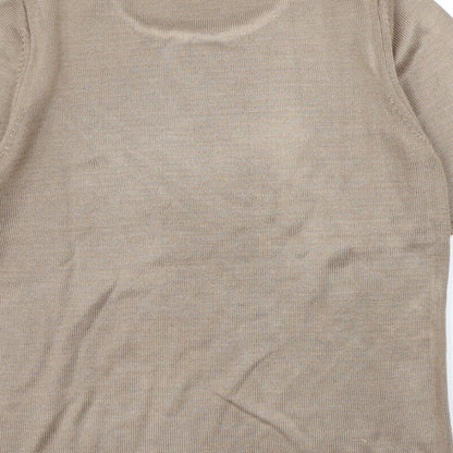 Womens UK Size 12 BHS Brown Basic T-Shirt