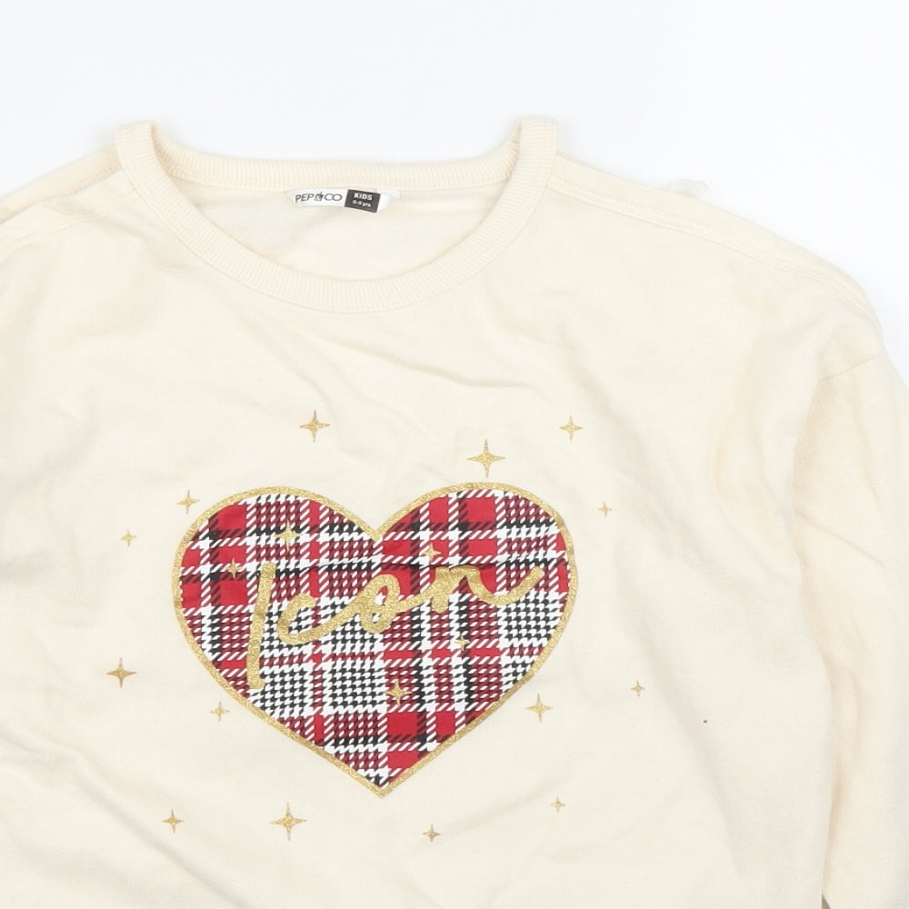 Pep&Co Girls Ivory   Pullover Sweatshirt Size 8 Years