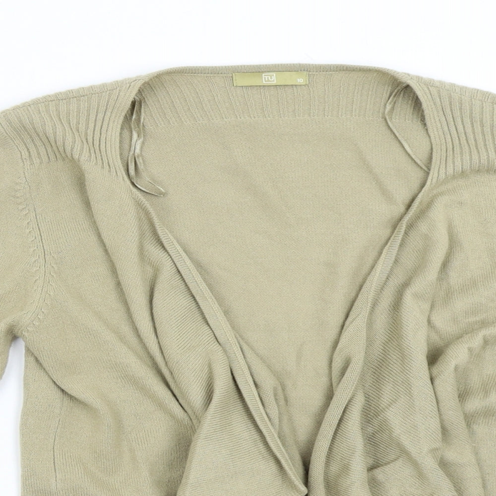 TU Womens Gold  Knit Cardigan Jumper Size 10