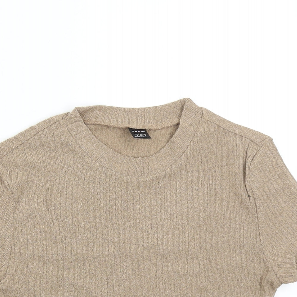 SheIn Womens Brown  Knit Pullover Jumper Size S