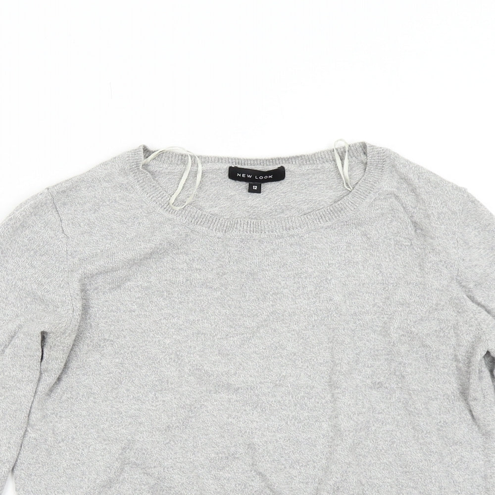 Womens UK Size 12 New Look Grey Pullover Jumper