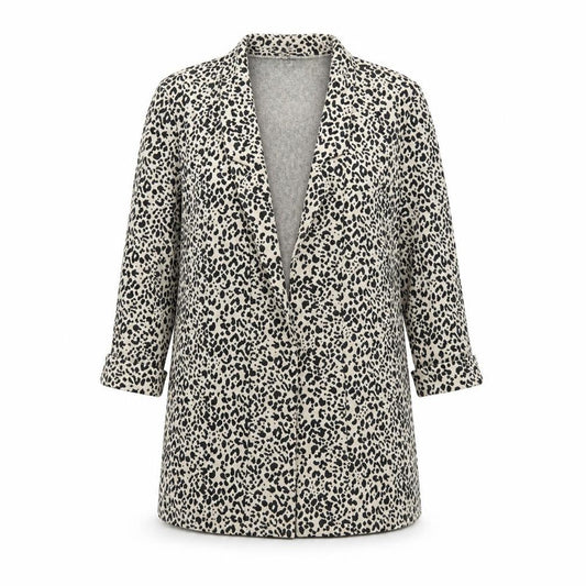 Front view of F&F women’s multicoloured animal print jacket blazer, size UK 6