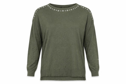 Bonmarché Womens Green Knit Pullover Jumper Size 14