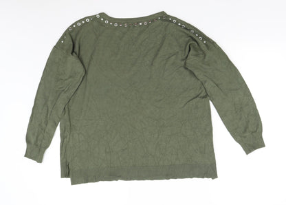 Womens UK Size 14 Bonmarché Green Pullover Jumper