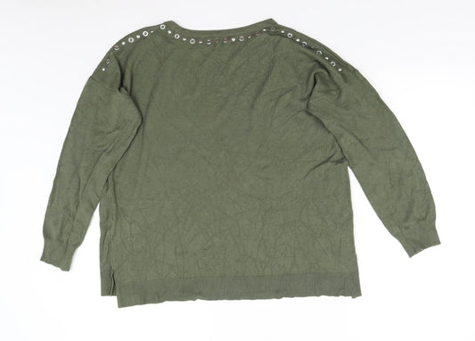 Womens UK Size 14 Bonmarché Green Pullover Jumper
