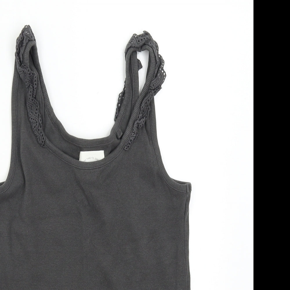 Womens UK Size 10 NEXT Grey Basic Tank