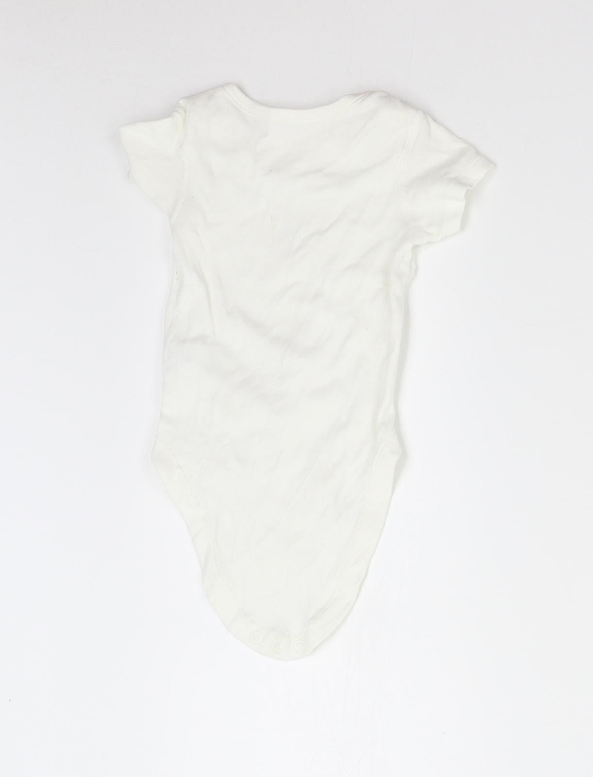 M&S Baby White   Babygrow One-Piece Size 6-9 Months  - Saturday