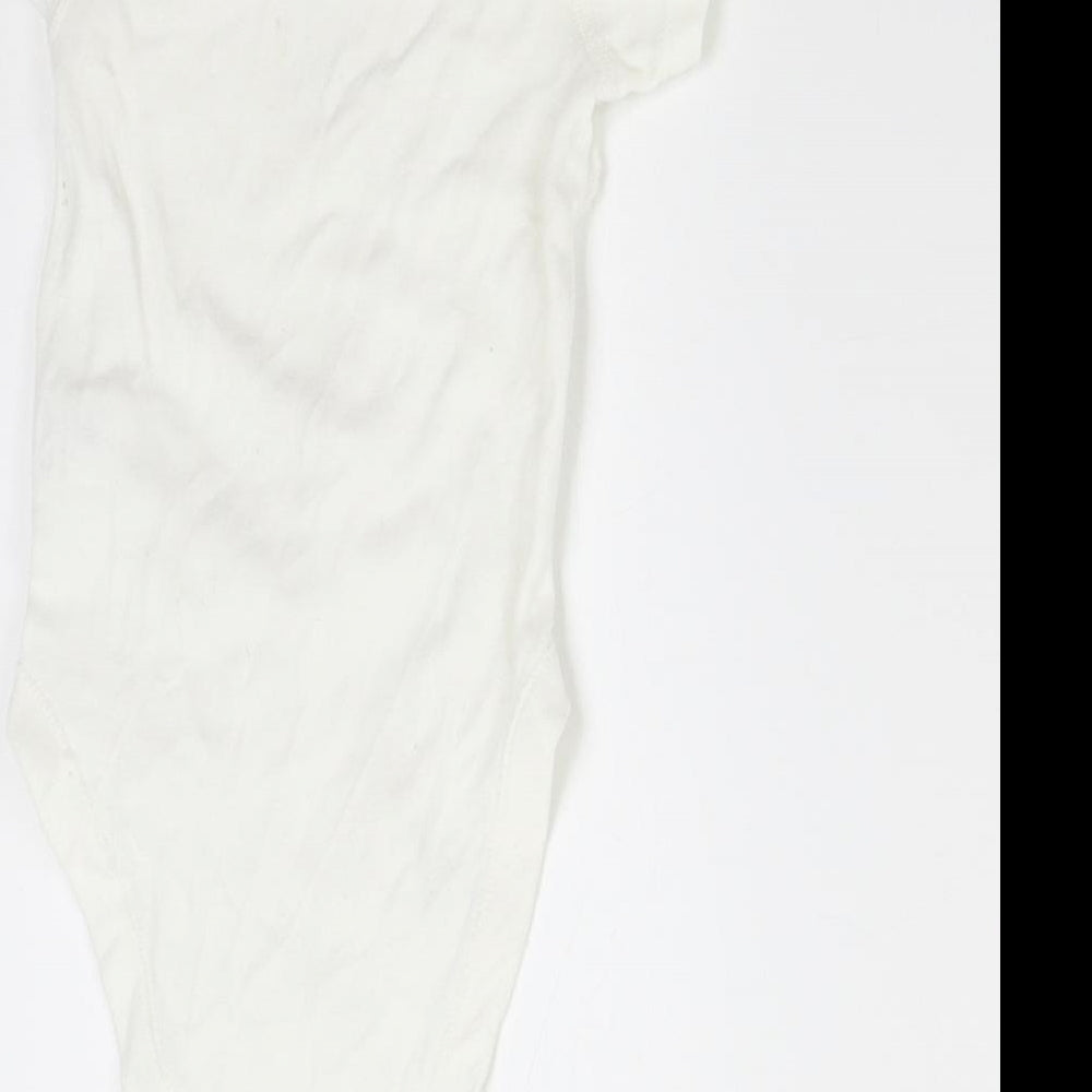M&S Baby White   Babygrow One-Piece Size 6-9 Months  - Saturday