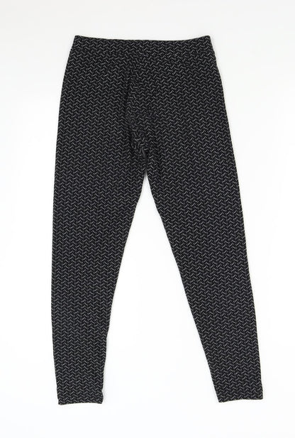 Primark Womens Black Geometric   Pyjama Pants Size 8