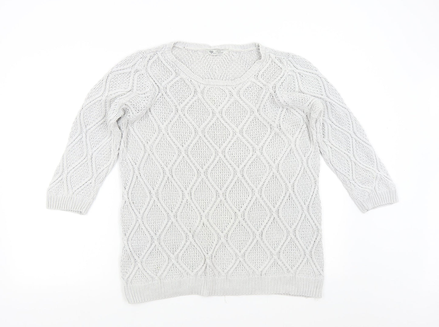 BHS Womens Grey  Knit Pullover Jumper Size 16