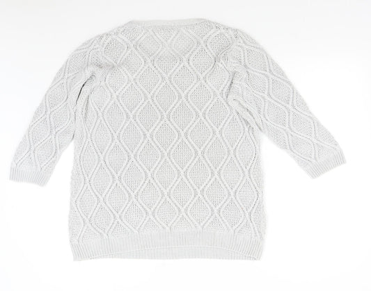 BHS Womens Grey  Knit Pullover Jumper Size 16